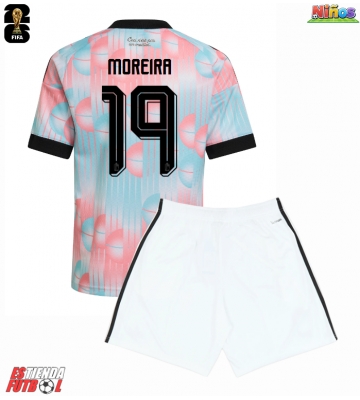 Bélgica Diego Moreira #19 Segunda Equipación Niños Mundial 2026 Manga Corta (+ Pantalones cortos)